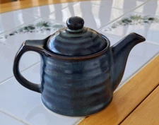 Takahashi San Francisco Ceramic Green Brown Blue Beehive Teapot Japan 10 oz
