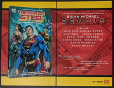 Man of Steel Superman Print Ad Comic Poster Art PROMO Original Jim Lee Bendis