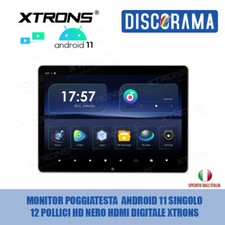 MONITOR POGGIATESTA  ANDROID 11 SINGOLO 12 POLLICI HD NERO HDMI DIGITALE XTRONS 
