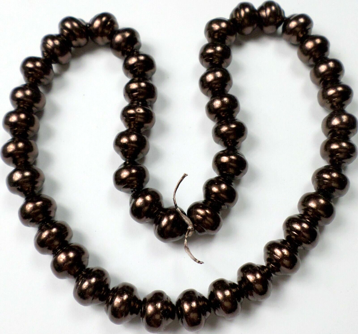 45 Vintage Czech XL Rich Coffee Brown Glass Baroque Pearls/ Saucer