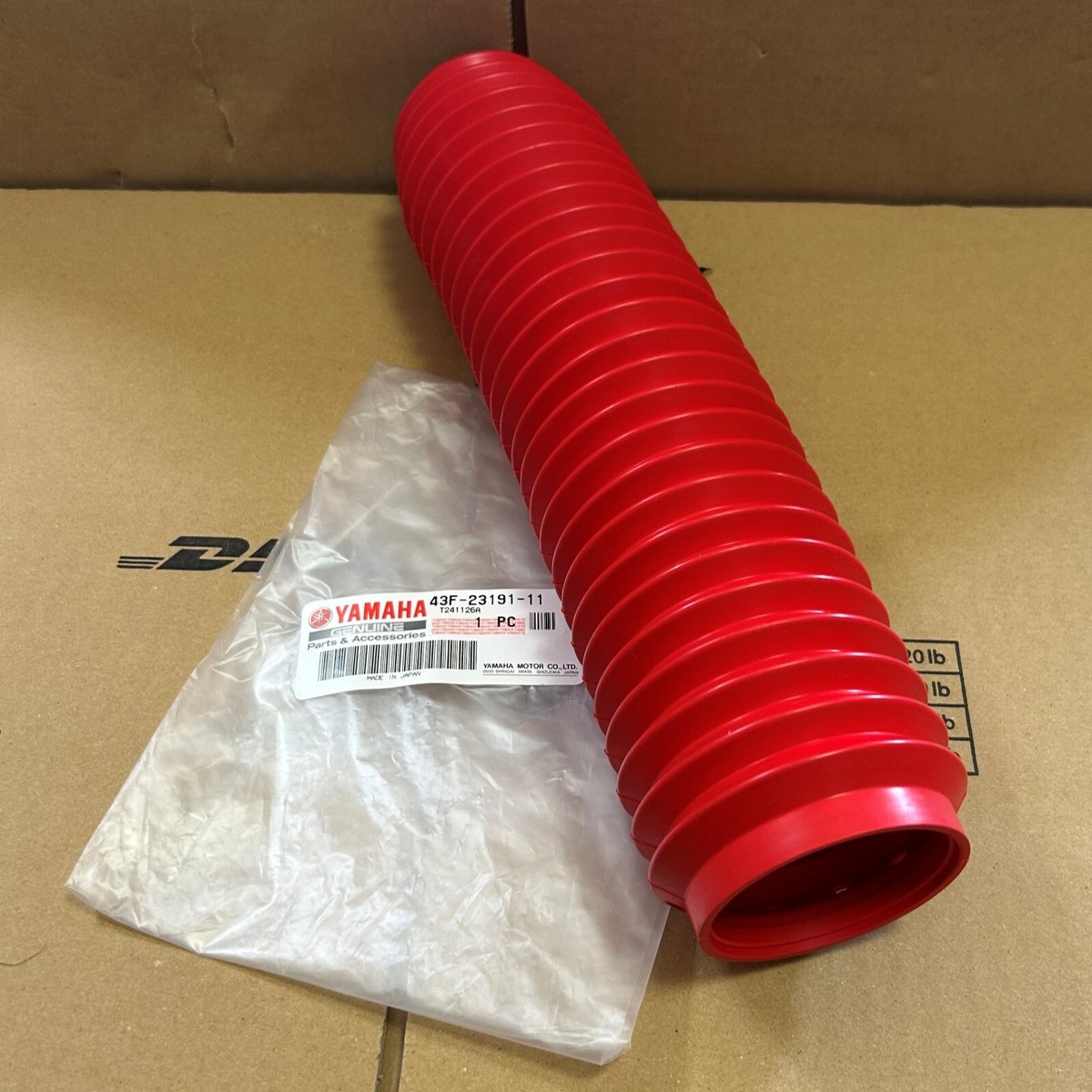 NEW】Yamaha Genuine 1984-1988 XT500 XT600 FRONT FORK BOOT, RED 43F