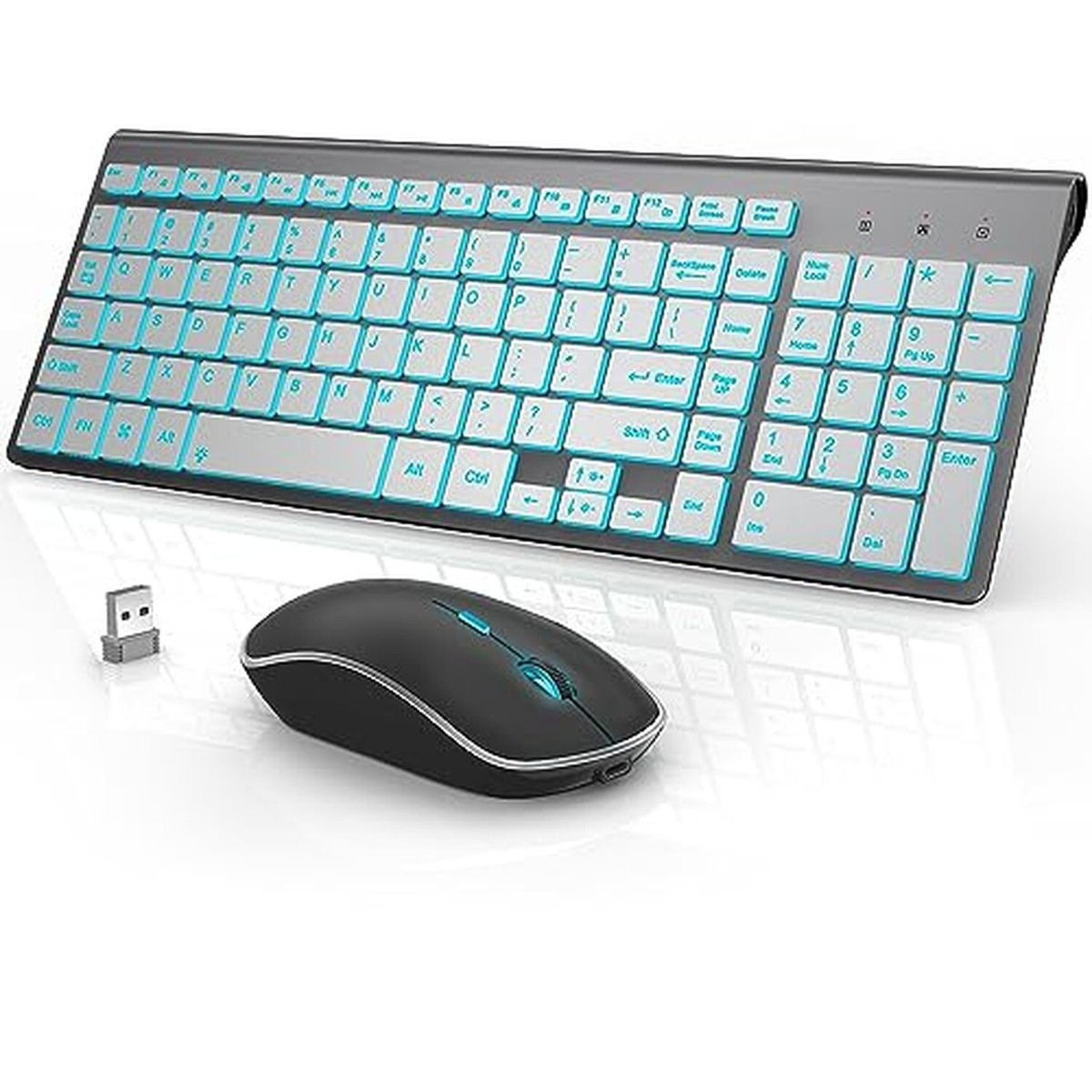 J JOYACCESS Wireless Keyboard and Mouse Combo with 7 Backlit