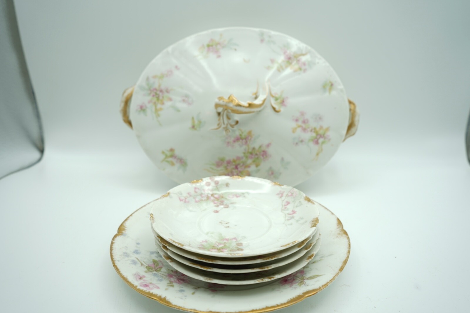 Antique Set of 6 Theodore Haviland Limoges Porcelain