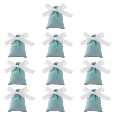 10Pcs Plush Drawstring for Jewelry and Makeup Butterfly Knot Velvets Bag
