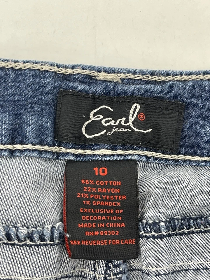 Pantalones de mezclilla Earl Crop elásticos para mujer talla 10 tiro medio azul 30X19 envío rápido Foto 3 de 4