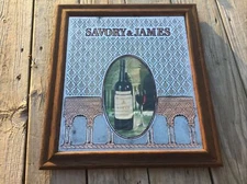 SAVORY  & JAMES Sherry Cream Bar Vintage Advertising Mirror.
