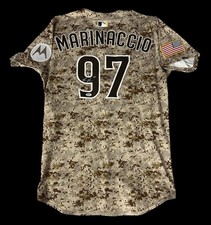 Ron Marinaccio Game Used 2025 Padres Camouflage Jersey Signed Autograph PSA COA
