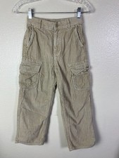 Hanna Andersson Kids Beige Corduroy Cargo Pants 130 Size 8 Cotton Elastic Waist