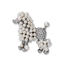 Pudel-Brosche Silbern Hundebrosche Tierf&ouml;rmig f&uuml;r Alltag, Hundeliebhaber, Damen