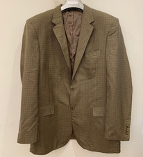 Vintage Jos. A Bank Silk wool classic houndstooth brown jacket blazer 46L XL