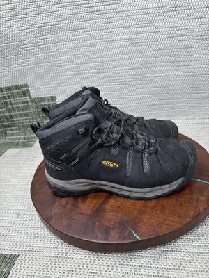 Keen Boots Mens Size 7.5 D Flint II Steel Toe Work Black Dark Shadow Leather