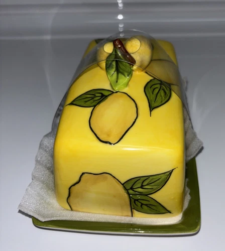 Blue Sky Clayworks Exceptionally Yellow Lemon Butter Dish - Thumbnail 2