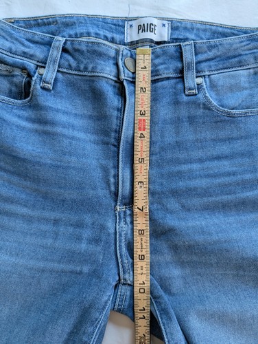 Paige Rory Crop Flare Raw Hem Medium Wash Jeans Size 28 Hippie Boho - Picture 9 of 9