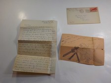 WW2 Artwork Reptile Machine Gun Las Vegas Nevada 1943 Letter Art Original WWII