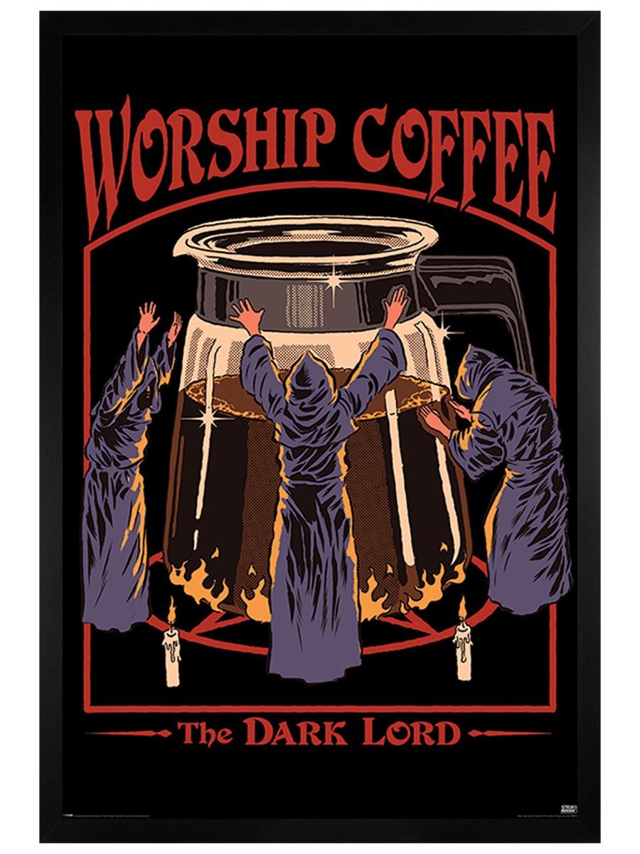 Black Wooden Framed Steven Rhodes (Worship Coffee) Maxi Poster