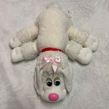 Pound Puppies Poodles White Plush Dog Stuffed Animal 2020 Hasbro Red Collar Tag