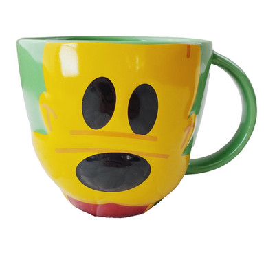 Pluto Face Disney Parks Mouse Ware 3D Ceramic Mug Green Big Coffee Cup Animal