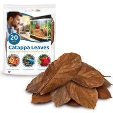 20 Pcs Large Catappa Indian Almond Leaves for Fish Aquarium Tank, 7-8 Inches,...