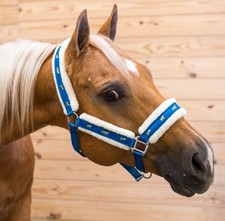 Fleece Lined Nylon Horse Halter Adjustable Horse Print Average Horse Size Halter