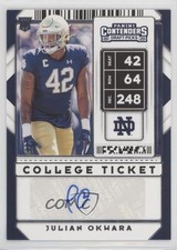 2020 Panini Contenders Draft Picks College Ticket Julian Okwara #178 Auto 0xi8