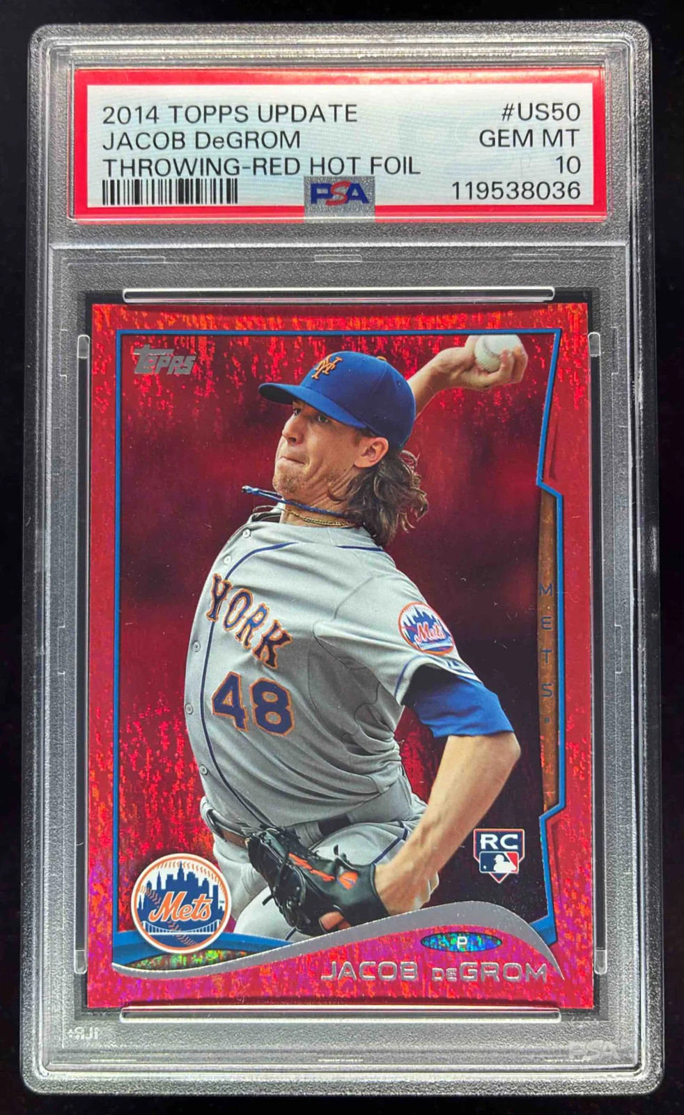 2014 Topps Update Red Foil #US-50 Jacob deGrom RC PSA 10