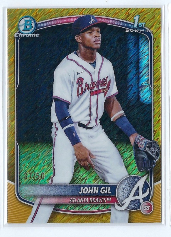 2025 Bowman Chrome Prospects John Gil # 37/50 1st BCP-172 Gold Shimmer Refractor