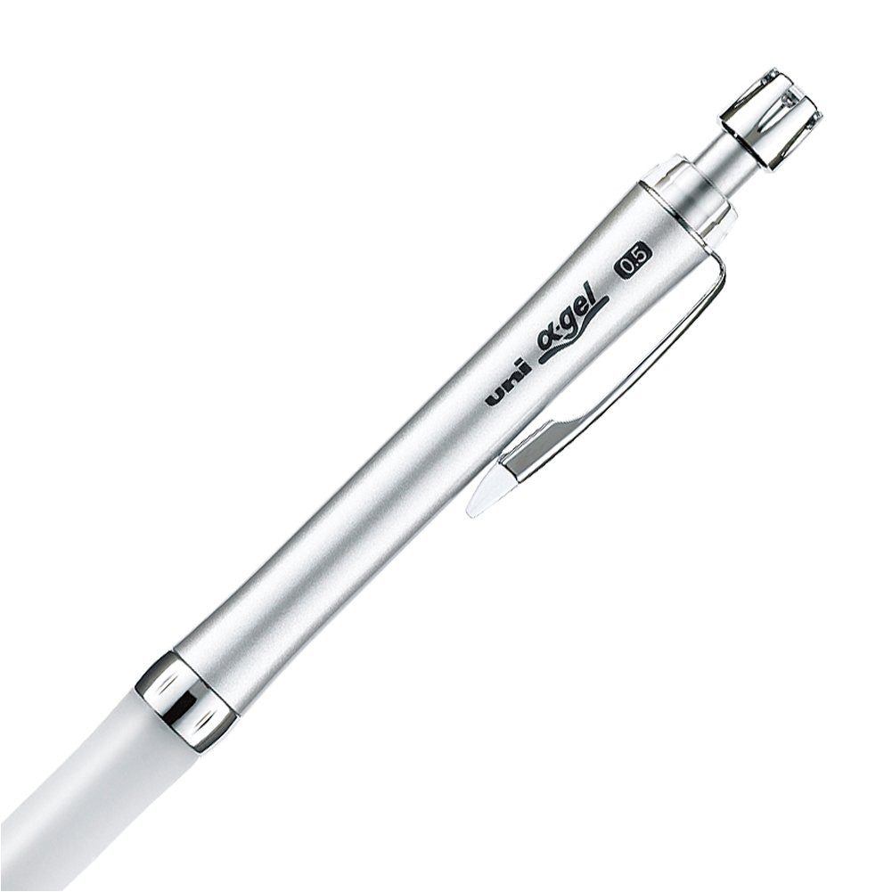 Alpha Gel 0.5mm Slim Writing Instrument with Shock Absorbing Grip White