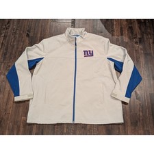 GIII NFL New York Giants Gray Jacket Mens 2XL Football Full Zip Fleece Lined