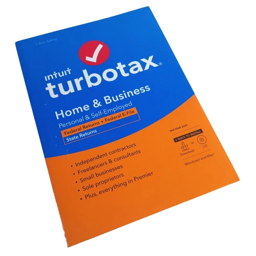 2022 Intuit Turbotax Home & Business Tax Software Windows/Mac CD /Download