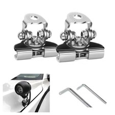 2 PCS Adjustable LED Light Bar Mounting Brackets Hood Ditch Light Silver