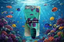 Speedo Kids' Fin - Teal/Purple Rubber Swim Fins Flippers