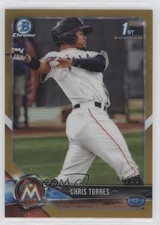 2018 Bowman Chrome Prospects Gold Refractor /50 Christopher Torres Chris no9