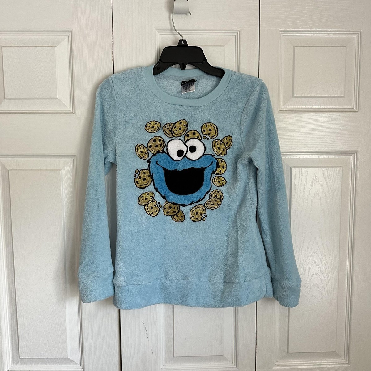 Sesame Street Cookie Monster Shirt Womens XS XCH 0-2 Fleece Pajama