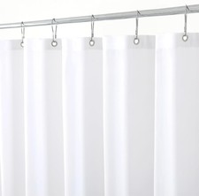 Hotel Quality Fabric Shower Curtain Liner Water Resistant Weighted Bottom Hem