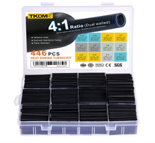 446Pcs Heat Shrink Tubing Kit-4:1 Ratio Adhesive Lined Marine Grade Shrink Wrap