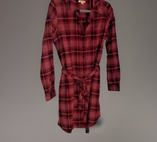 Good Threads Flannel Plaid Duster / Shirt Dress Women's Small NWT