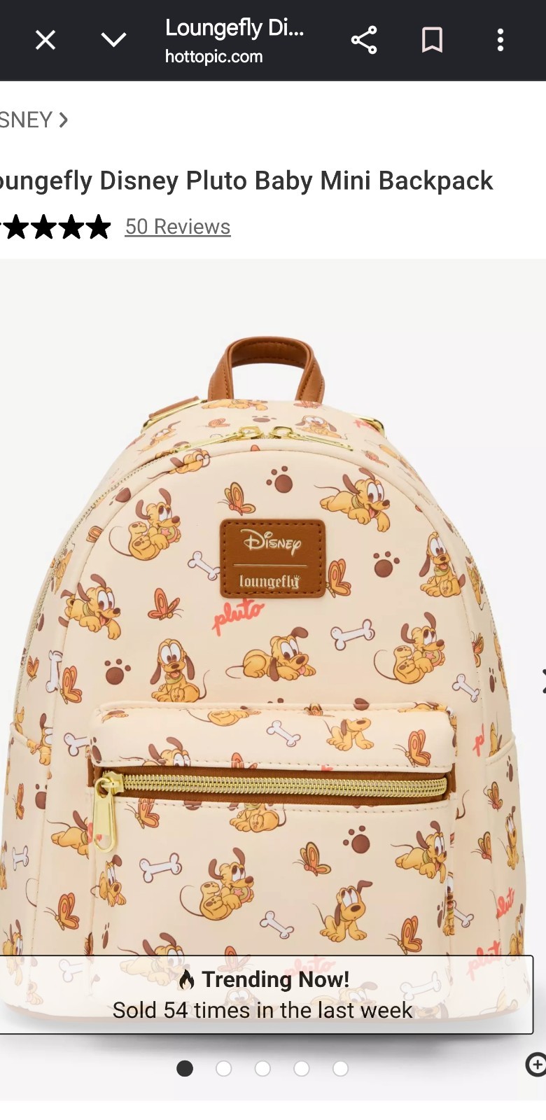 Loungefly Disney Pluto Baby Mini Backpack
