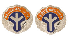 21st Aviation Battalion Unit Crest DUI - 1 PAIR - PEACE AND WAR