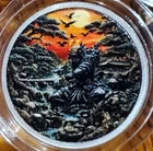 1 Gram .999 Silver Colorized "Samurai Warrior" Coins W/Capsule (Detailed)