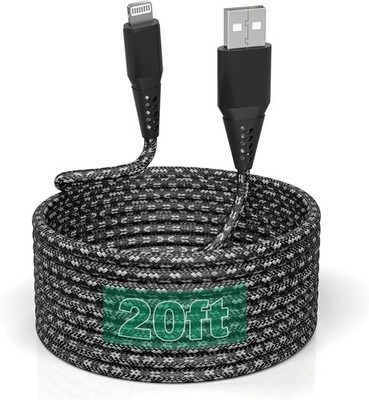 iPhone Charger Cord 20FT/6M [Apple MFi Certified] Lightning Cable Extra Long iPh