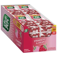 Tic Tac Strawberry & Cream Mints, Bulk 12 Pack, On-The-Go Refreshment, 1.7 oz...
