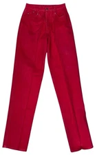 VTG Rocky Mountain Sz 29/9 (Actual 26x35) True Red Jeans Starched/Front Seam EUC