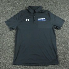 Under Armour Polo Shirt Mens Medium Black Golf Loose Breathable Short Sleeve