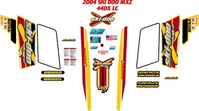 SKI DOO SNOWMOBILE WRAP REV MXZ 440 X LC, 04 FACTORY REPRODUCTION