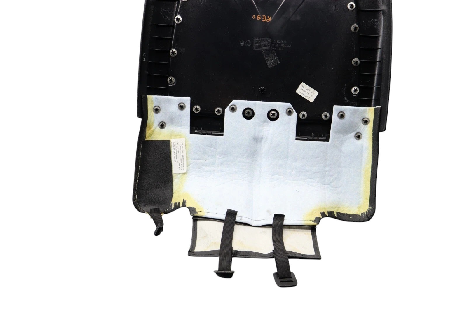14-19 Maserati Ghibli Front Right Side Seat Back Plate Cover Panel W/ Pocket Oem