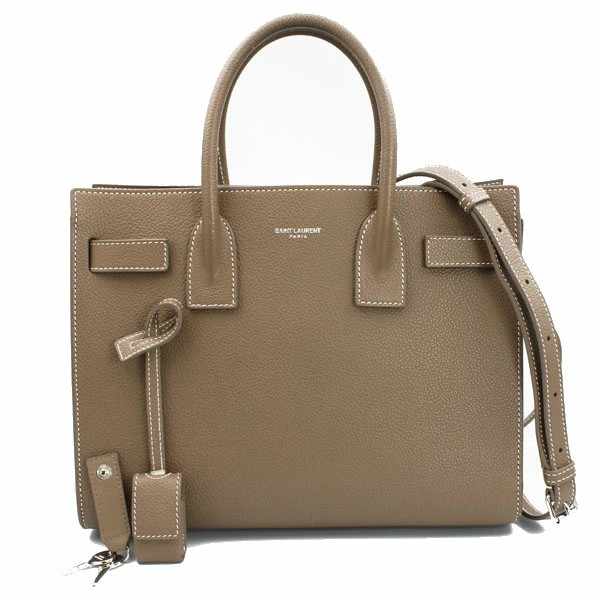 Saint Laurent Bag Sac de Jour Baby Calf Leather Greige Silver