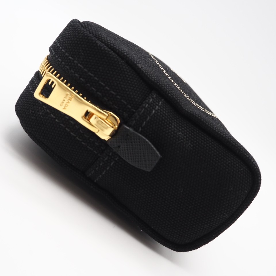 beautiful PRADA Canvas Canapa Logo Pouch NERO 1NA021 Pouch from japan thumbnail 6