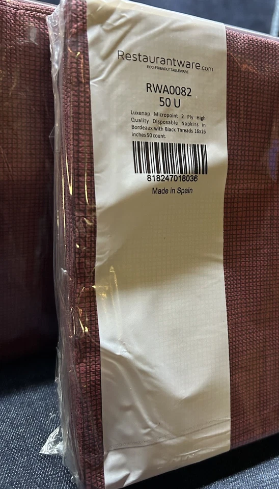 Servilletas desechables de dos capas de alta calidad para restaurante Luxenap Burdeos y negras Foto 2 de 4