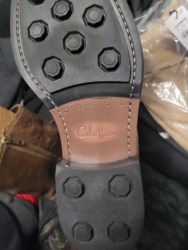 Cole Haan Western Botas Para Hombres 9.5 Cuero Negro Media Pantorrilla Cremallera Lateral Montar - Imagen 4 de 4
