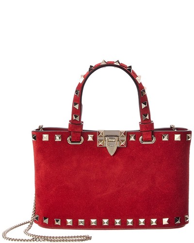 Valentino Rockstud Mini Suede Tote Women's